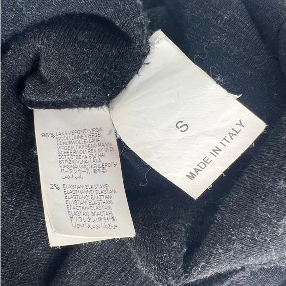 Brunello Cucinelli Monili Trim Virgin Wool Low Back Long Sleeve Top Dark Gray - Picture 11 of 11